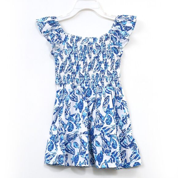 Lilly Pulitzer Girls Mini Jilly Dress Tiered Shell Printed Smocked XS NWT 281027 - Picture 6 of 9
